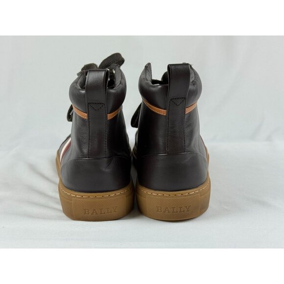 Bally Hervey Distresed Leather High Top Casual Sneakers Men's Size 10 D Brown - Picture 3 of 10